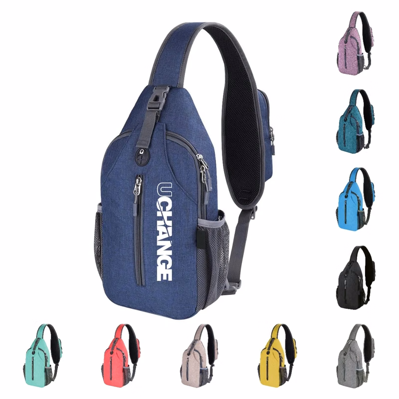 Anti-Theft Crossbody Sling Bag W/ Earphone Port Mash Pockets