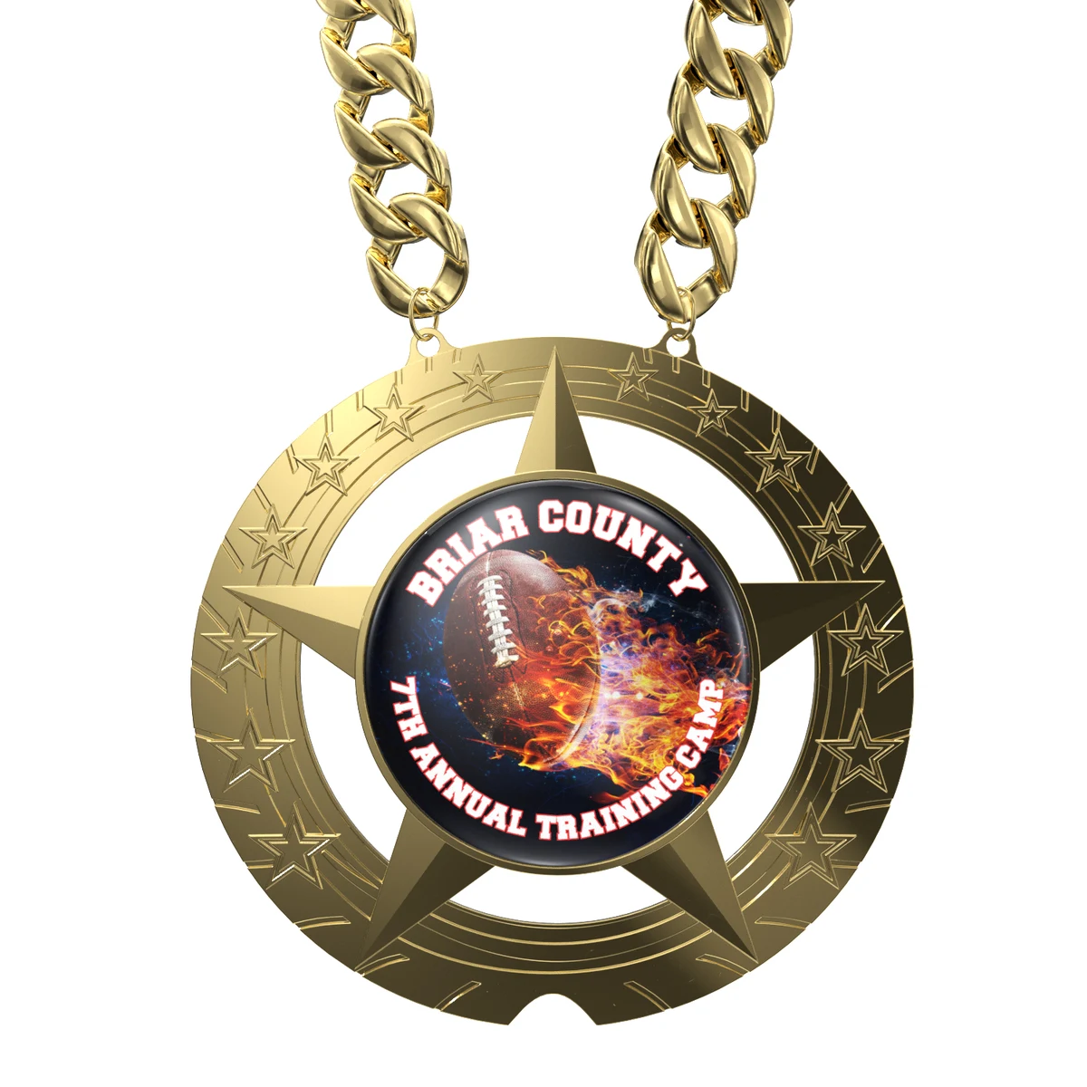 Express Vibraprint® Super Star Champ Chain Medal w/ Plastic Chain 1