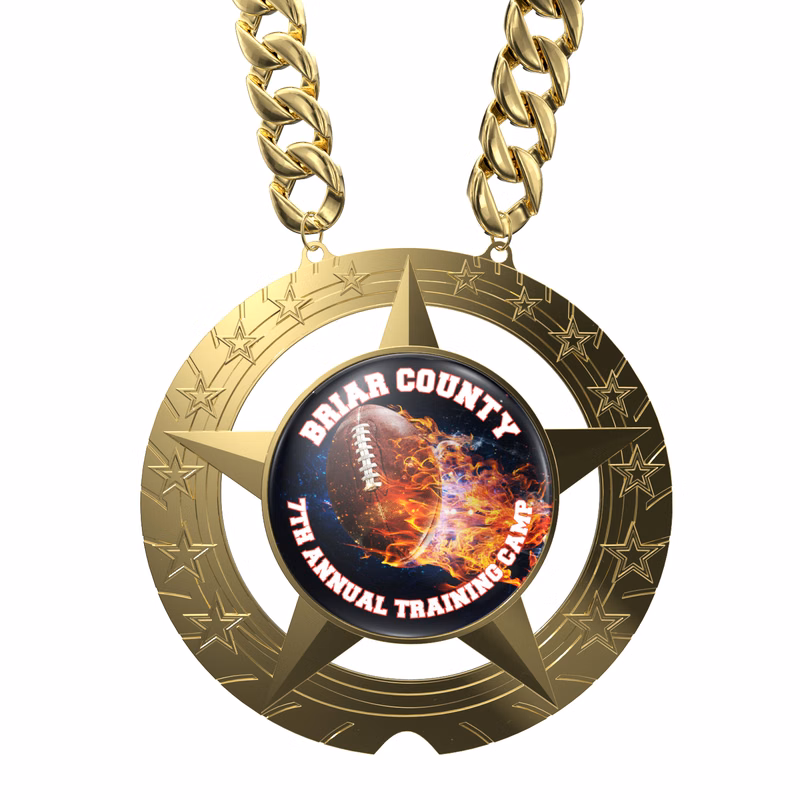 Express Vibraprint® Super Star Champ Chain Medal w/ Plastic Chain