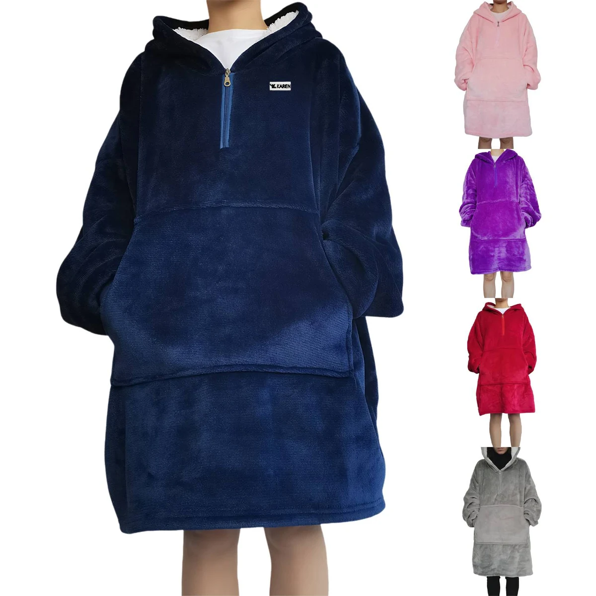 Oversized Sherpa Hooded Wearable Hoodies Blanket, custom hoodie or sweatshirt with logo imprint 1