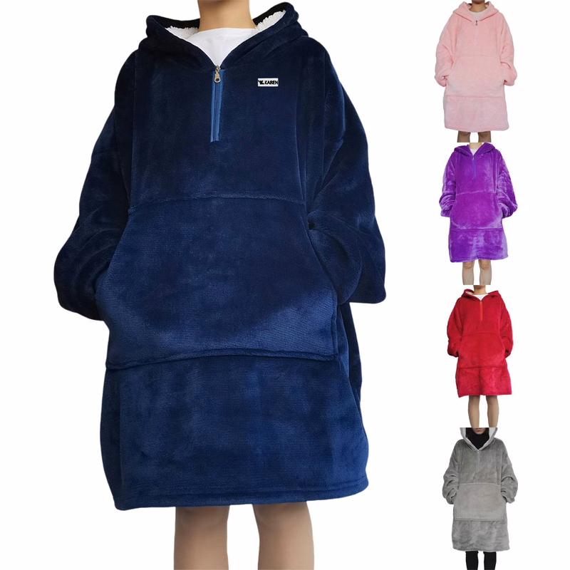 Oversized Sherpa Hooded Wearable Hoodies Blanket
