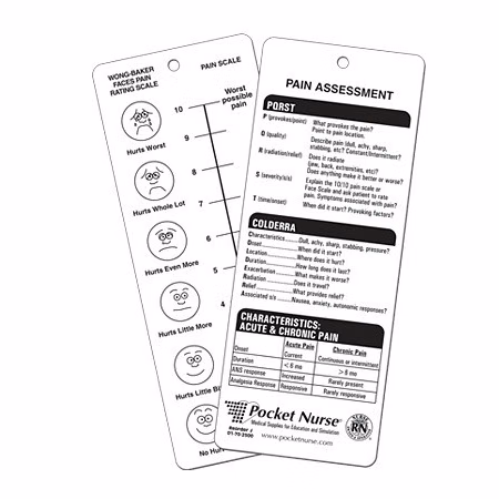 Pain Assessment Card, Full Color