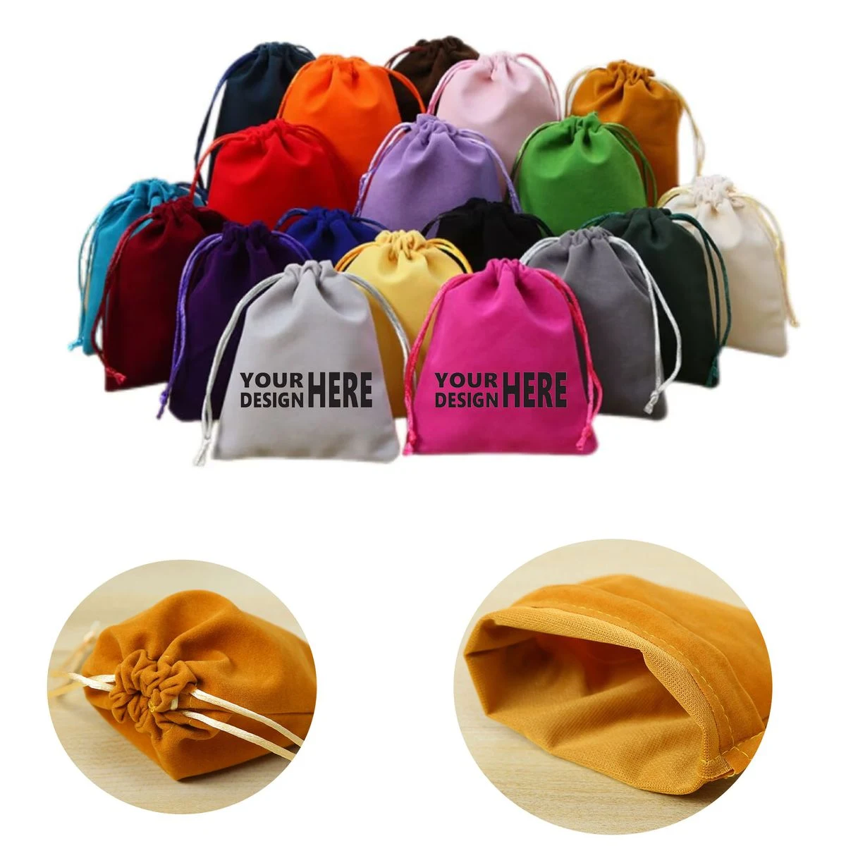 Flocked Drawstring Pouch 1