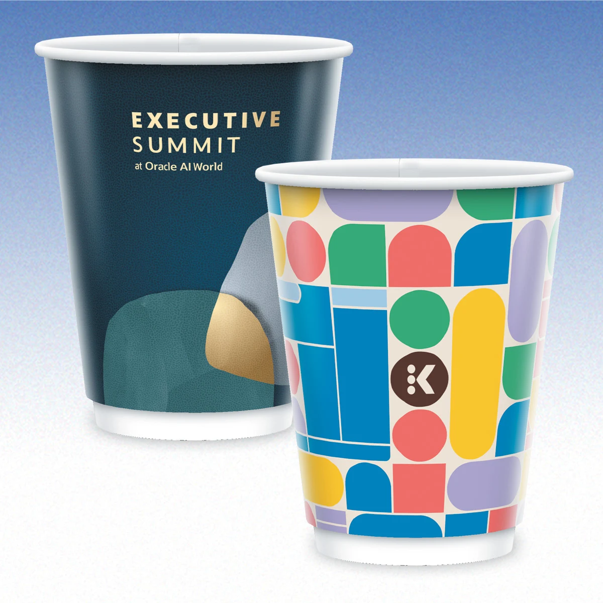 12 oz-Vx2 Gloss Double Wall Insulated Paper Cups 1