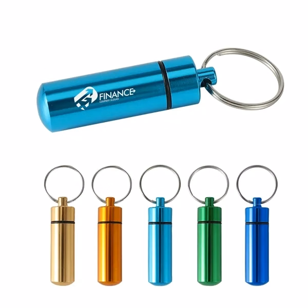 Custom Waterproof Aluminum Pill Box Keychain with O-Ring Seal — Travel First Aid