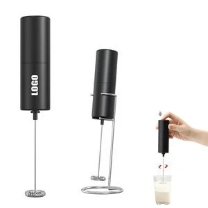 Black Cylinder Electric Coffee Mixer And Egg Whisk With Stand Stainless Steel Rod 1