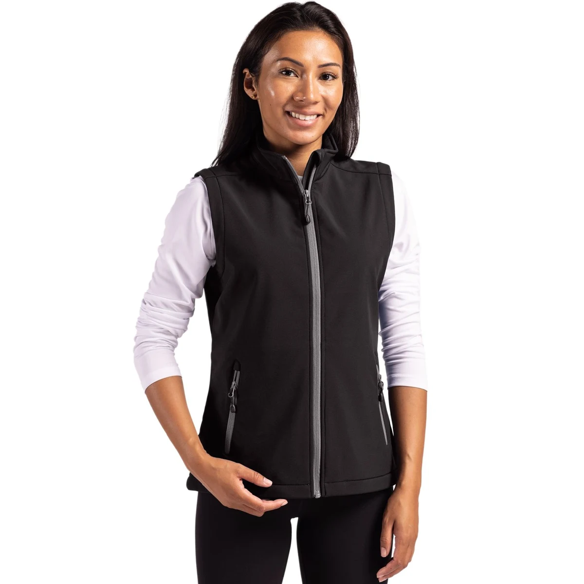 Clique Tempo Recycled Stretch Softshell Womens Full Zip Vest 1