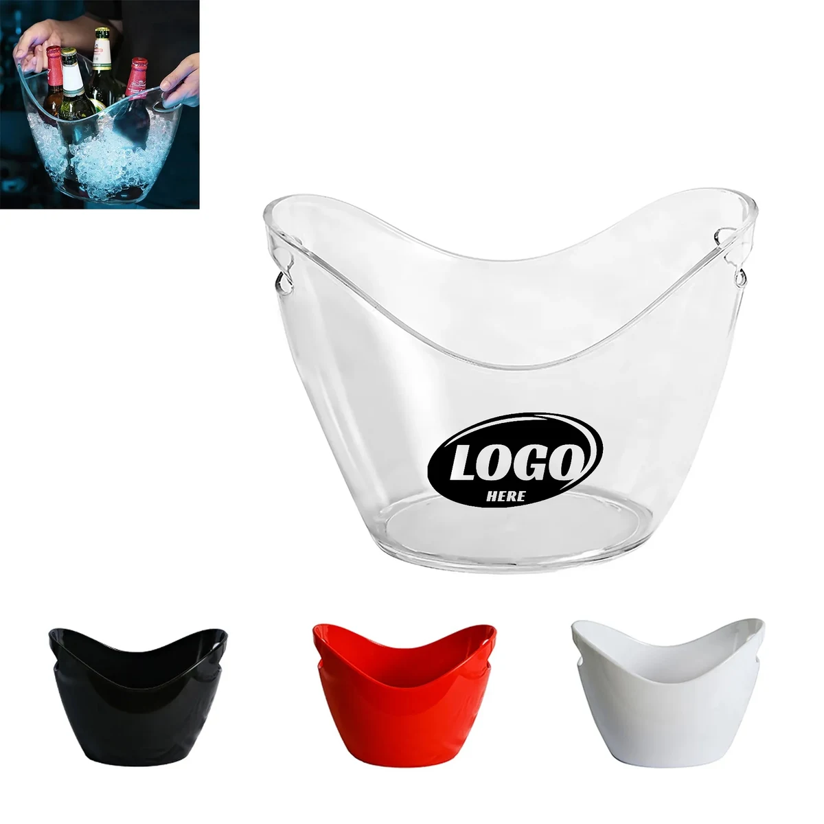 Acrylic 4 Liter Plastic Ice Bucket 1