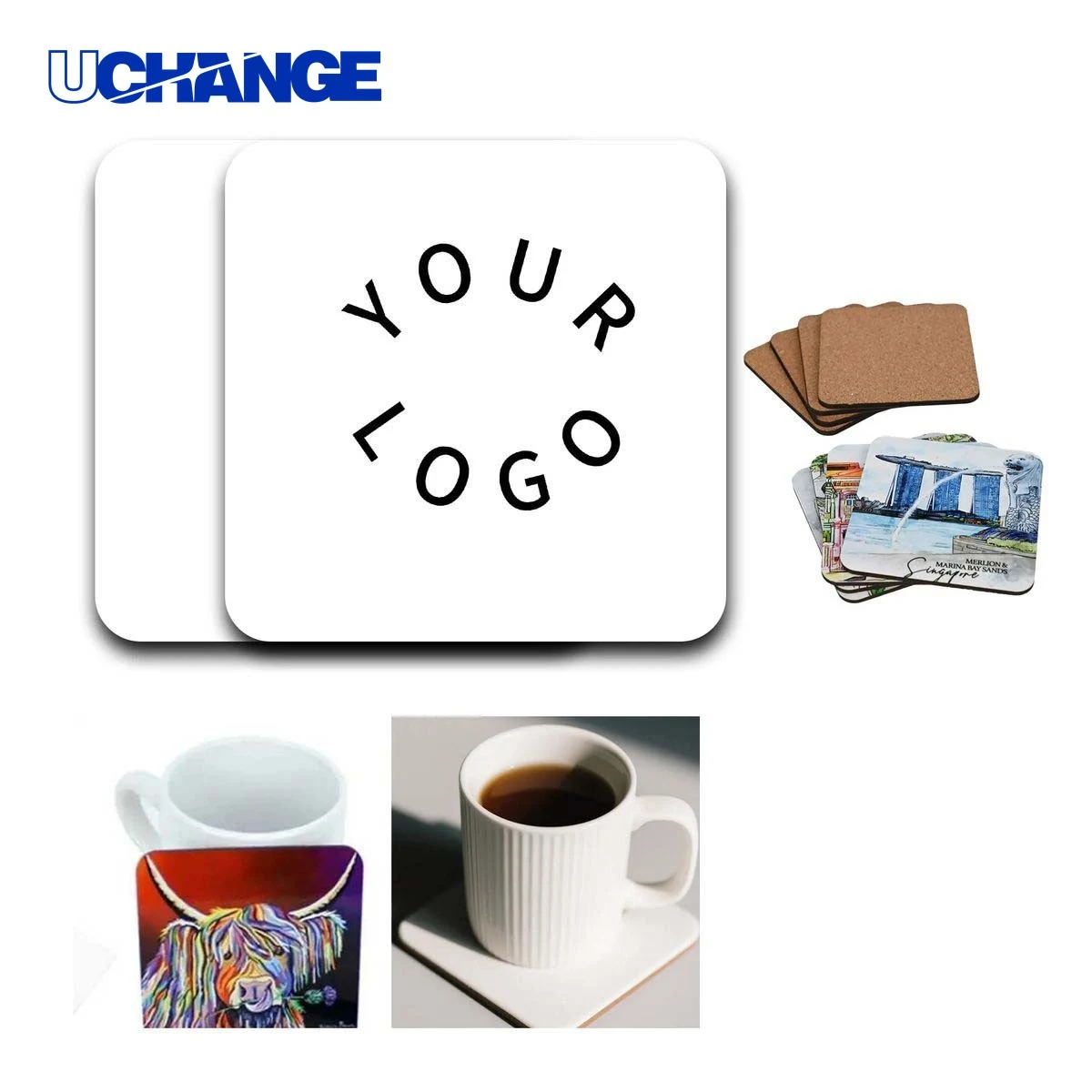 Cork Coaster Drink Mat Square Stylish for Home and Cafes 1