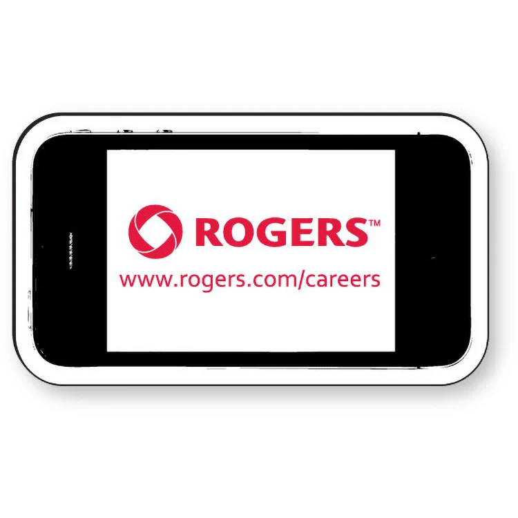 Stock Smart Phone Magnet .020, Screen-Printed on White Matte Vinyl Topcoat 1