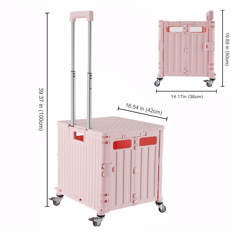 Household Adjustable Handle Foldable Portable Shopping Cart