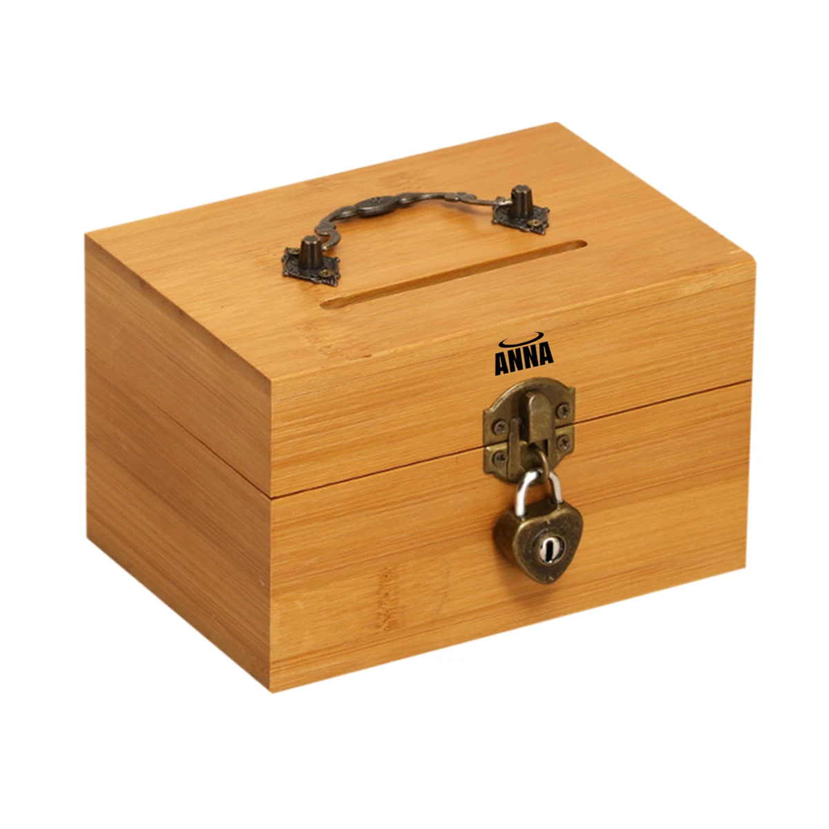 Wooden Vintage Lockable Money Box 1