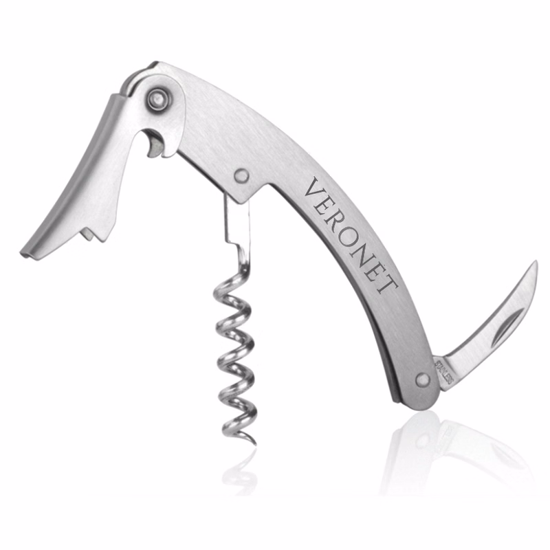 Simple One-Step Fantes Stainless Steel Waiters Corkscrew