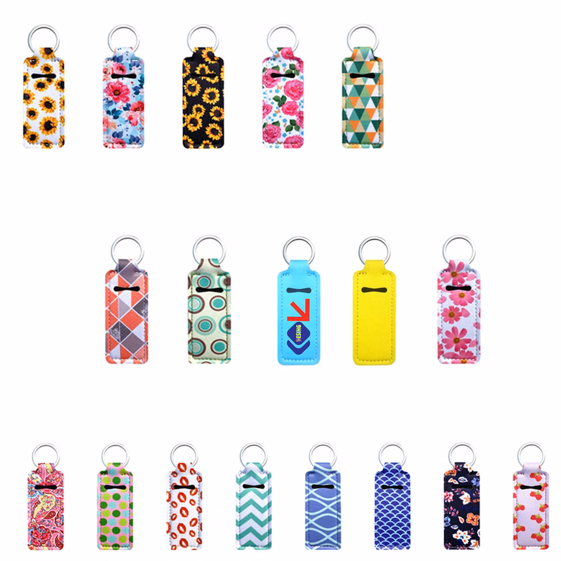 Custom Colored Portable Outdoor Lipstick Caser With Keychain