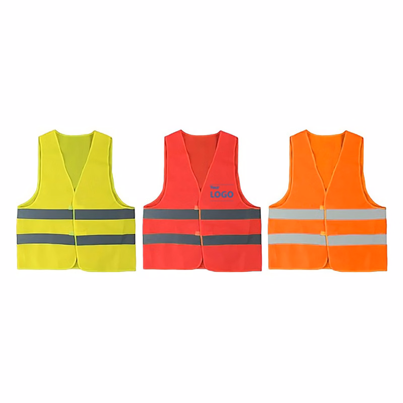 Polyester Reflective Safety Vest w/Pouch