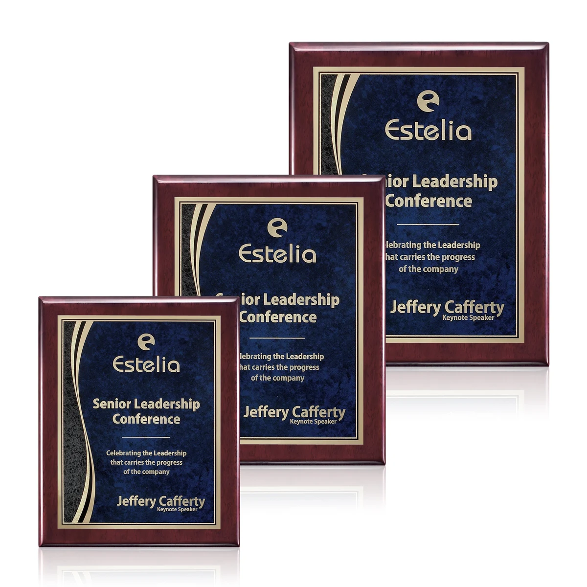 Oakleigh/Finch Plaque - Rosewood/Blue 1
