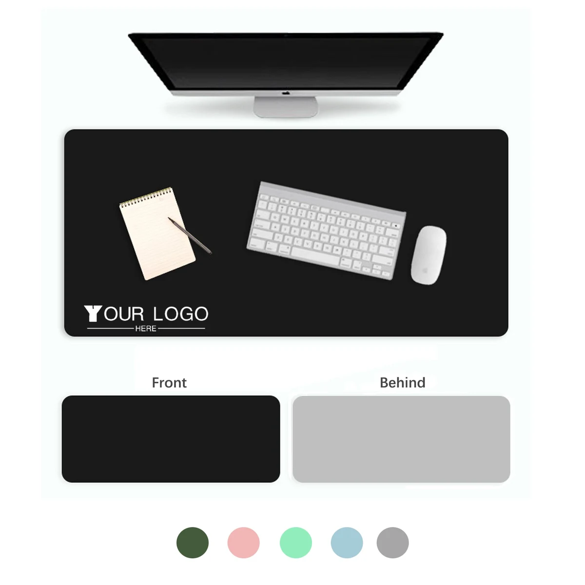 Large Size Dual Sided PVC Leather Mouse Pad 1