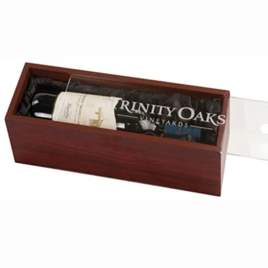 ROSEWOOD FINISH SINGLE WINE BOX ONLY, NO TOOLS 1