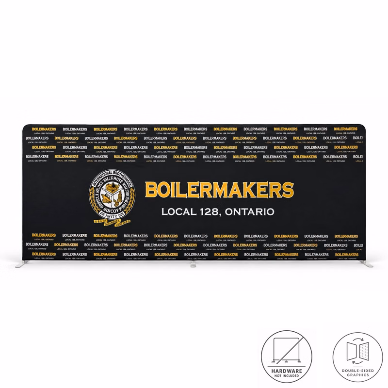 48Hr Quick Ship - Replacement Graphics Double Sided 20'W x 8'H EuroFit Blockout Fabric Slip on Cover
