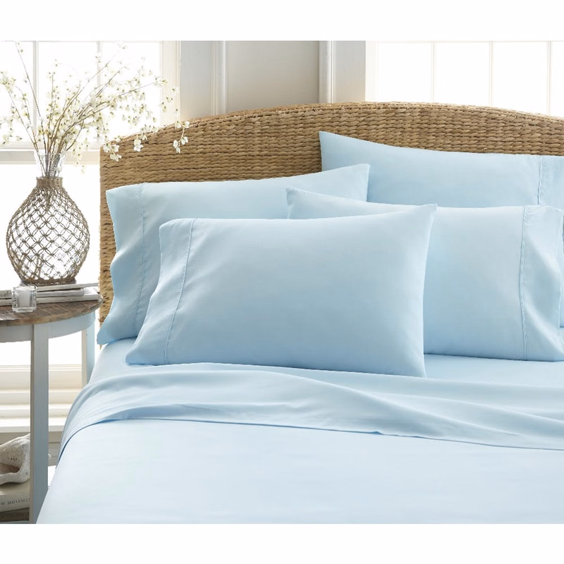Microfiber Bed Sheet Sets - Aqua King 6 Piece Double-Brushed