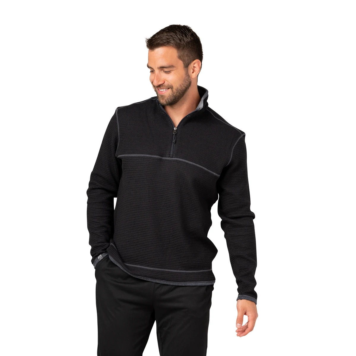 Storm Creek Men's Maverick Waffle Knit Quarter Zip 1