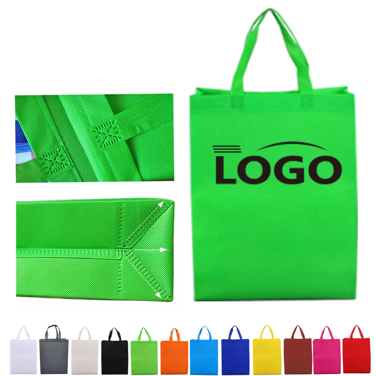 Multicolor Heavy Duty Non-Woven Tote Bags Customizable Logo 1