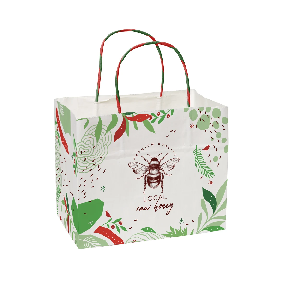 Abstract Leaves Handle Shopper Bag (8.5" x 7.25" x 5") 1