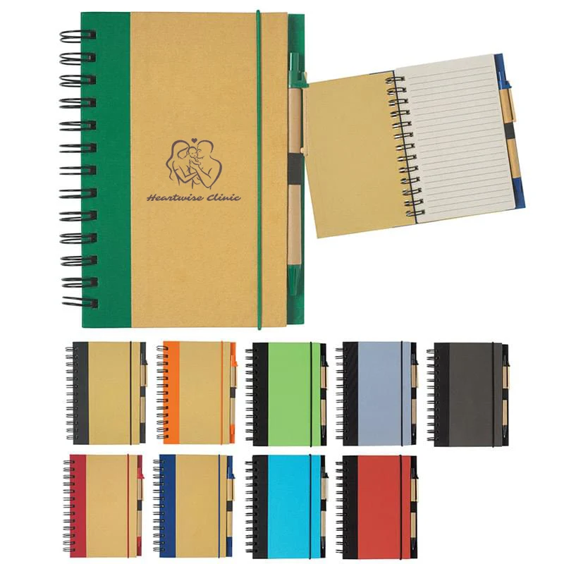 Eco-Inspired 5" X 7" Spiral Notebook & Pen 1