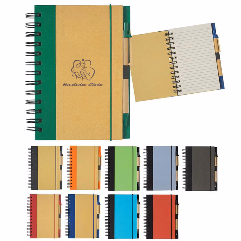 Eco-Inspired 5" X 7" Spiral Notebook & Pen