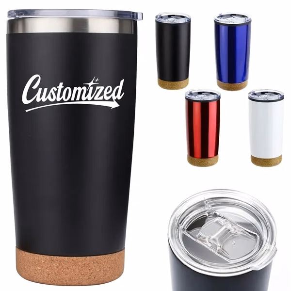 Custom 16 oz Double-Wall Cork Base Insulated Tumbler — Premium Office Drinkware Promo