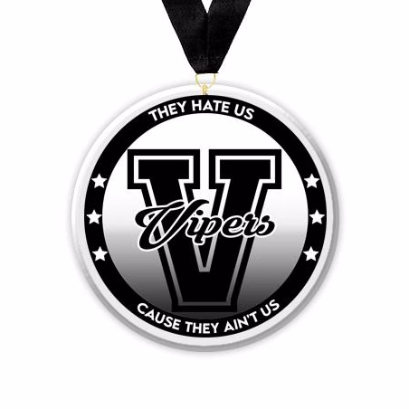 Acrylic Circle Medallions: Vipers 3" Size, .25"