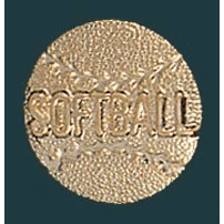 Softball Metal Chenille Letter Insignia Pin