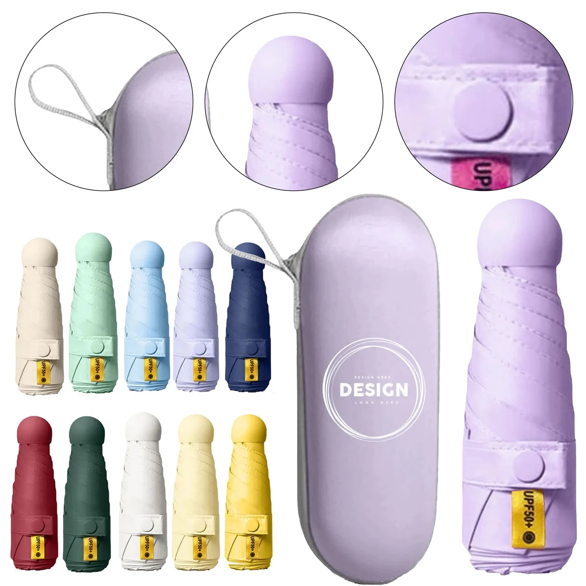 Mini Foldable Umbrella With Carry Case 1