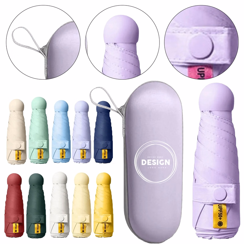 Mini Foldable Umbrella With Carry Case