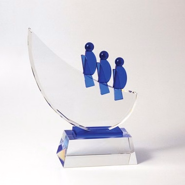 Team Work Blue Crystal Award