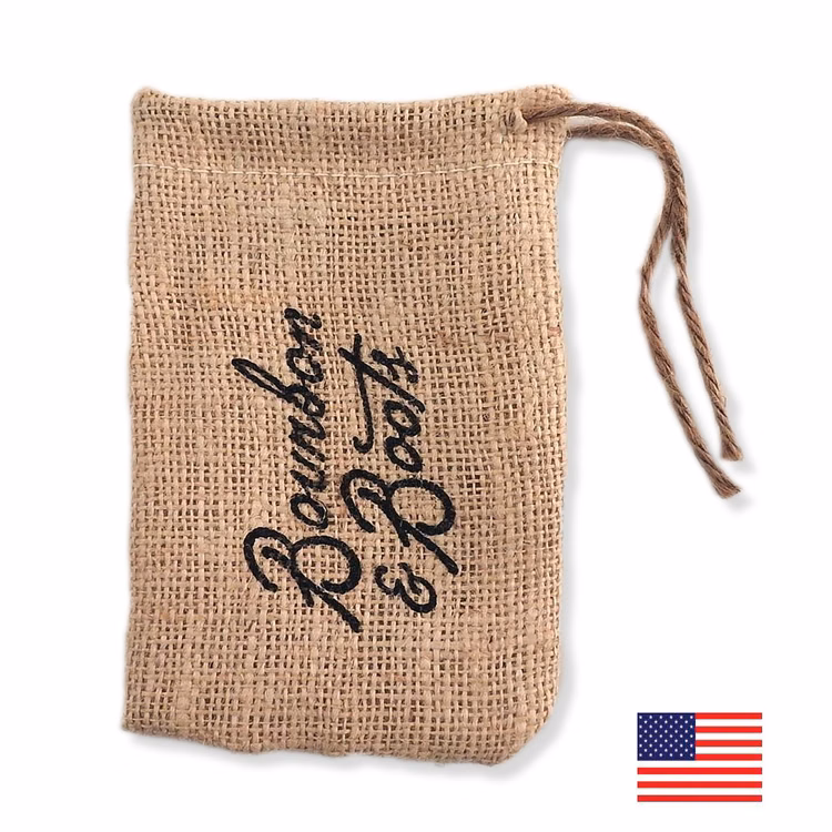 Small Parts Jute/Burlap Drawstring Bag 4X6"