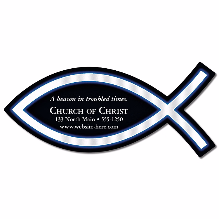 Magnet - Christian Fish Shape (4.825x2.175) - 25 Mil.