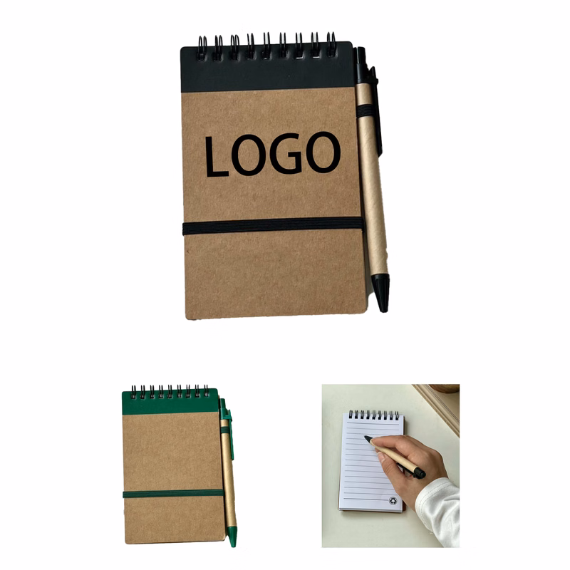 Creative Mini Kraft Spiral Notebook With Pen