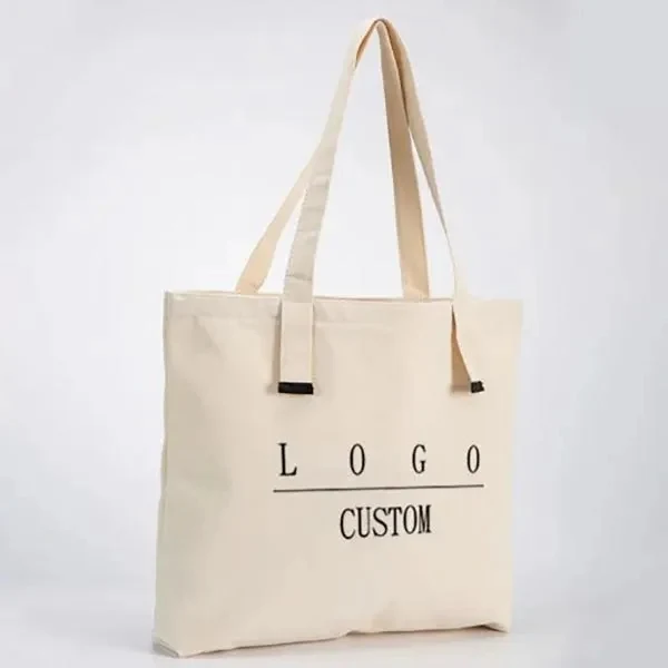 Reusable Eco-Friendly Custom Recycled Canvas Shopping Bag 1