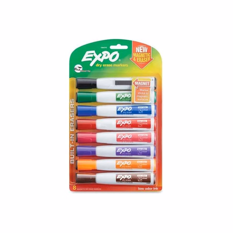 Magnetic Dry Erase Markers - Assorted 8 Pack