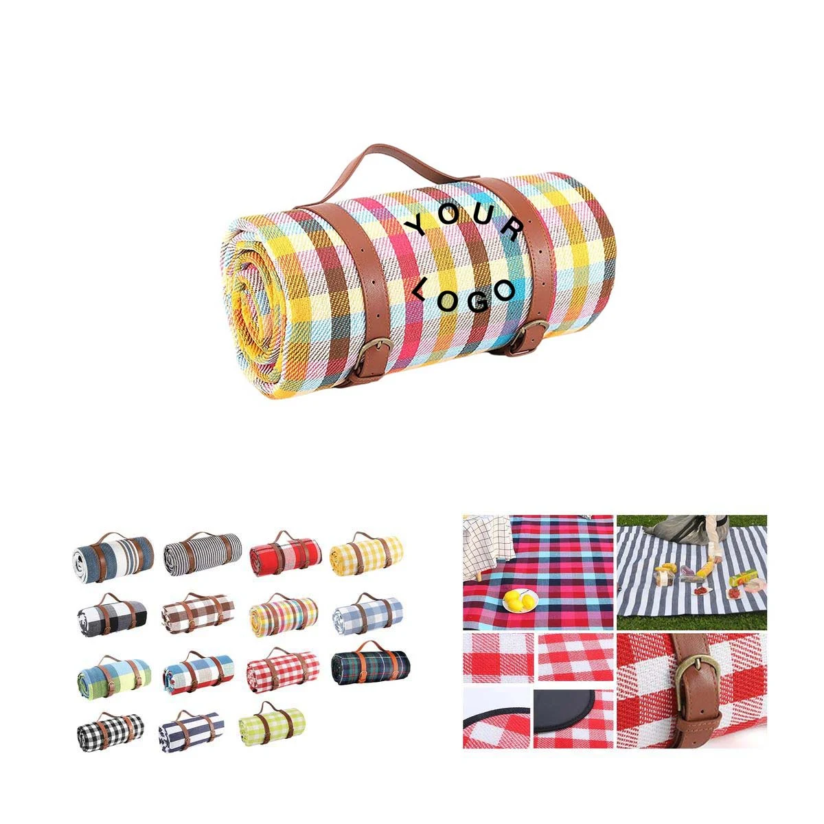 Foldable Picnic Blanket with Moisture Resistant Layer 1