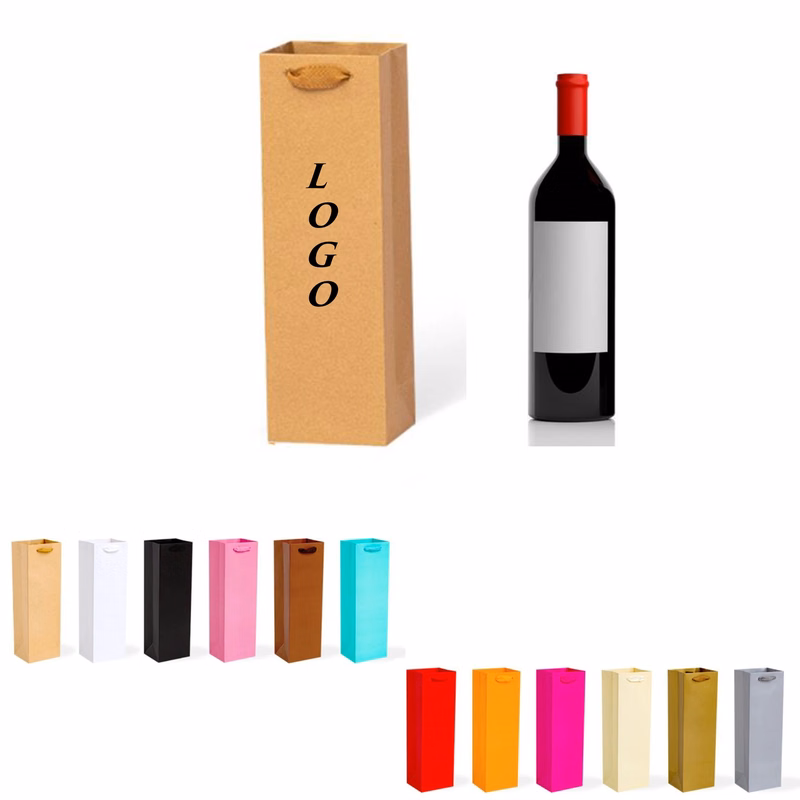 Wine Paper Tote Bag MOQ 100 PCS