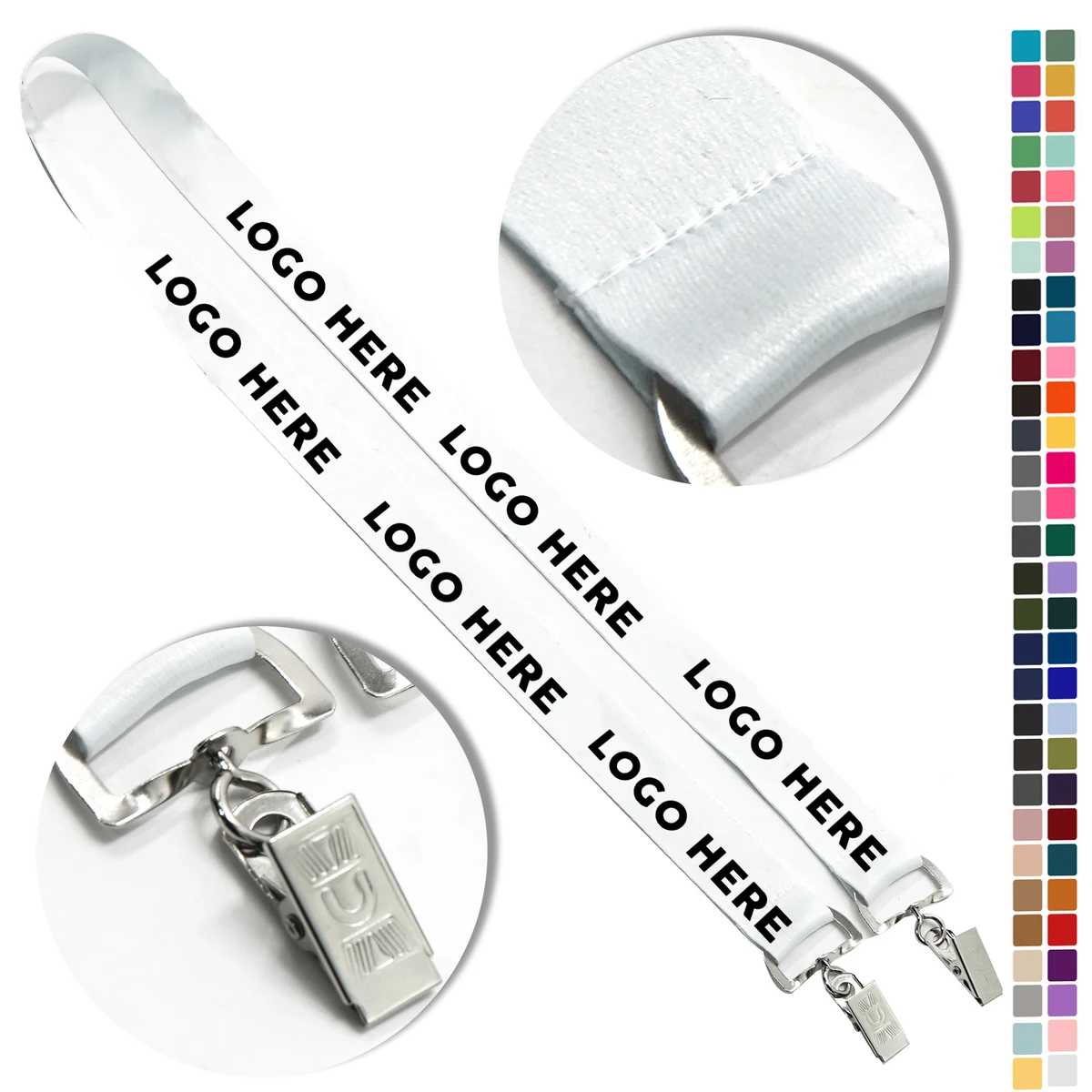MOQ50 Polyester Nylon Badge Lanyard Retractable Reel 1