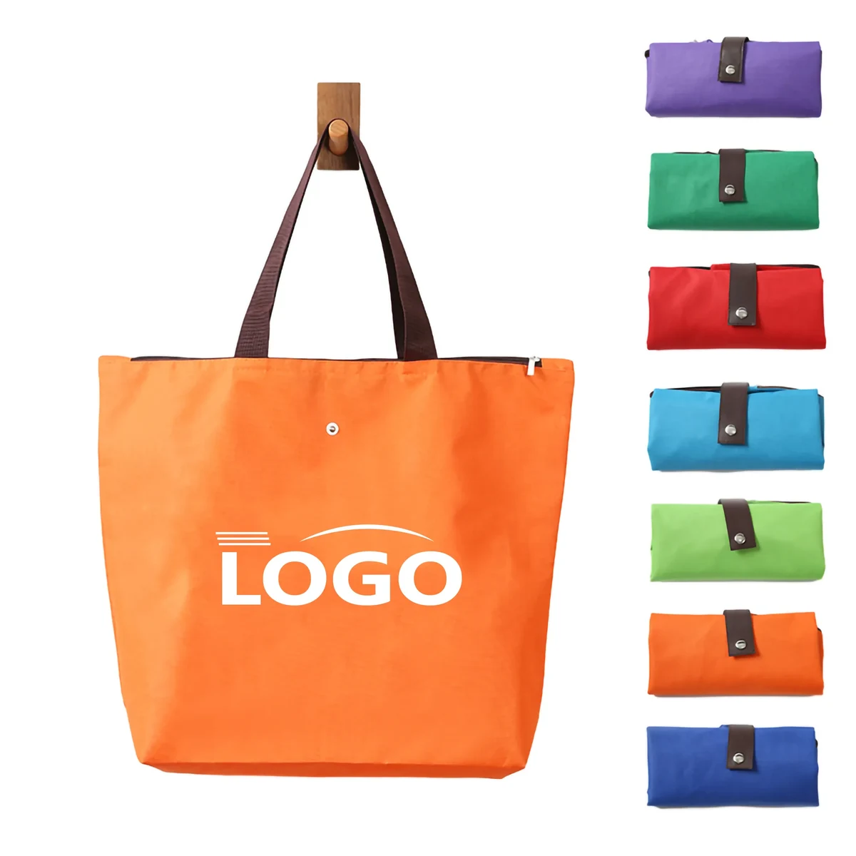 Foldable Grocery Shopping Tote Bag, custom tote bag with logo imprint 1