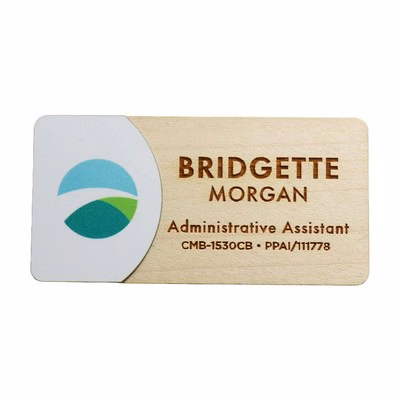 LuxeLayer Premium UV Inkjet & Wood Combo Badge 1.5"x3"
