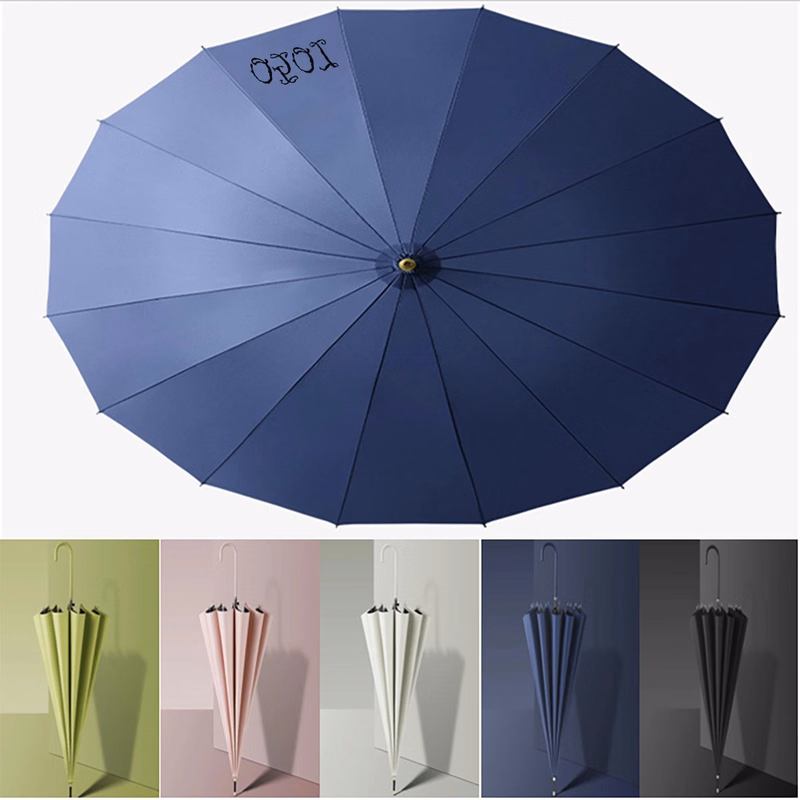 Large Windproof Umbrella With Black Anti-Uv Coating