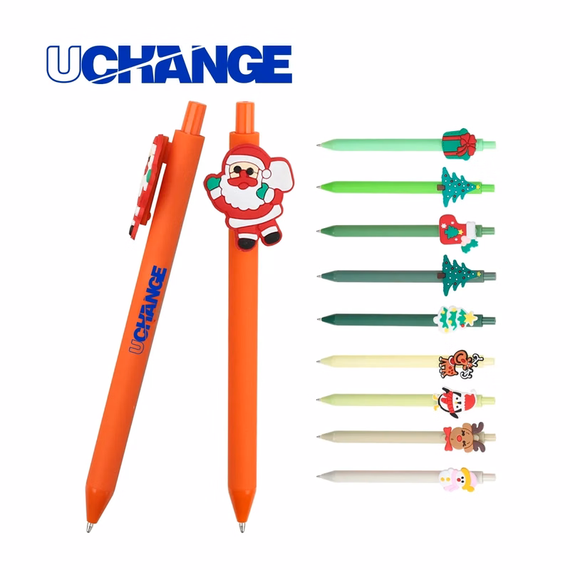 Ballpoint Click Pen With Soft PVC Holiday Topper