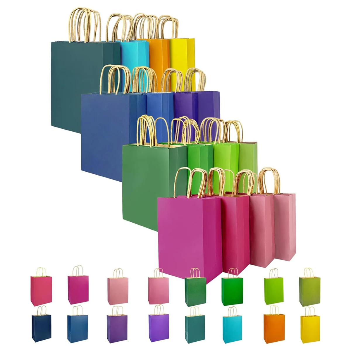 Colorful Kraft Paper Gift Bags with Handles 1