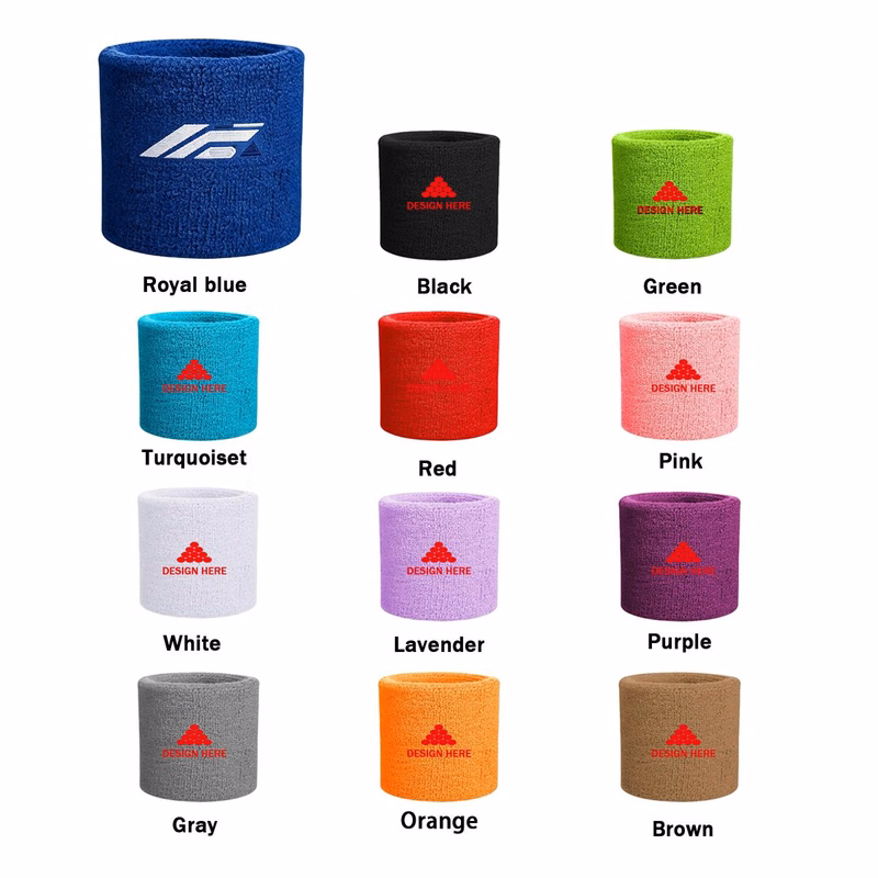 3" Custom Embroidered Terry Cloth Wristband