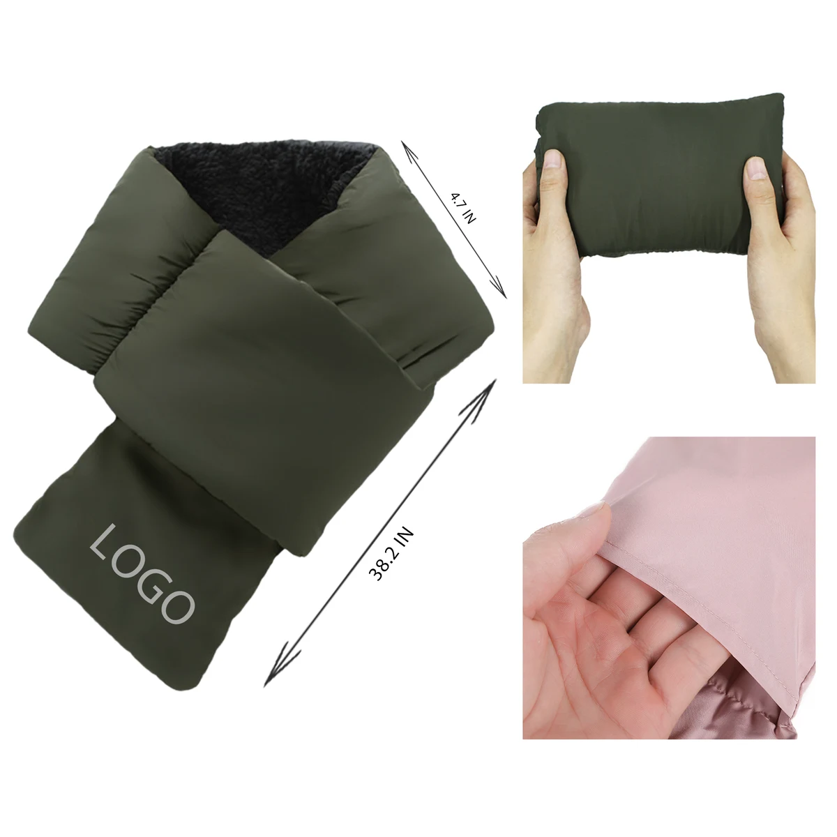 MOQ 10 PCS High - Quality Winter Fleece Thermal Scarf 1
